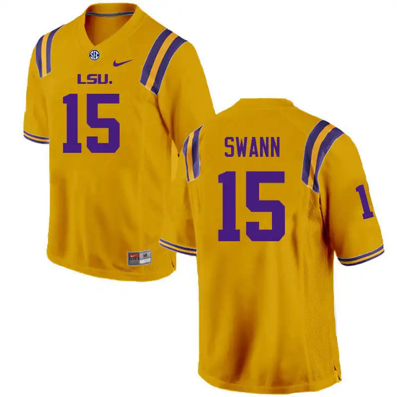 Men's LSU Tigers AJ Swann #15 Gold NCAA Football Jersey